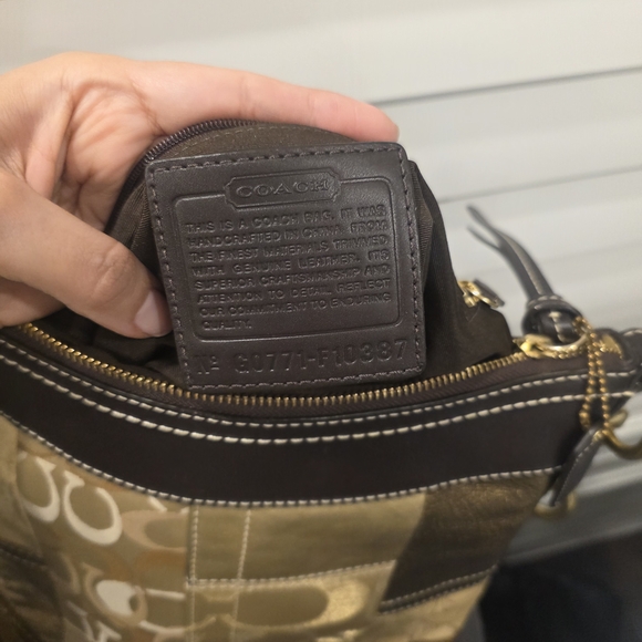 Coach Patchwork Shoulder Bag - Gold and Brown - Picture 4 of 7